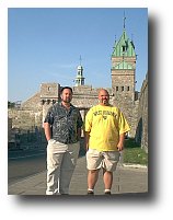 Dave and Coleman near the wall around Old Quebec